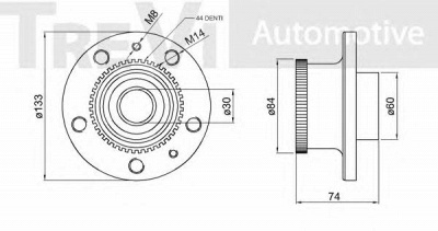 TREVI AUTOMOTIVE wb1598 -  Комплект подшипника ступицы колеса